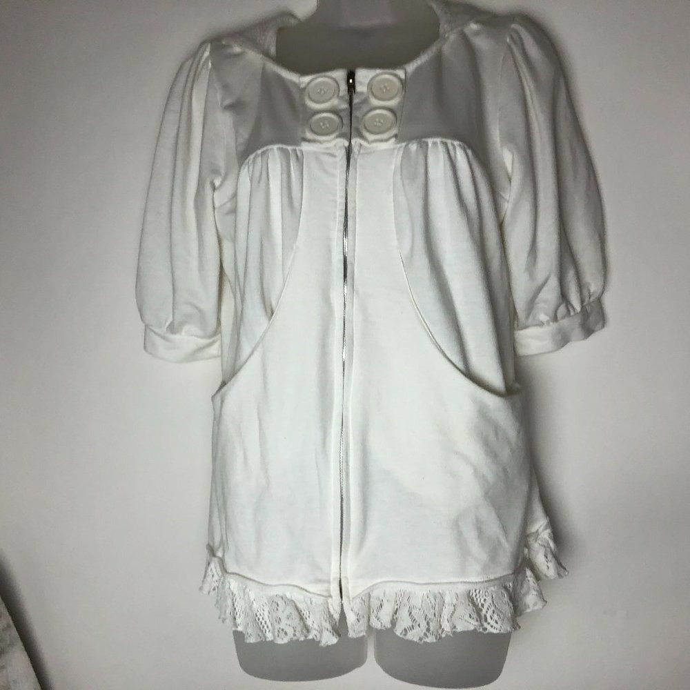 Miss Chievous White‎ Hoodie w/Lace XL